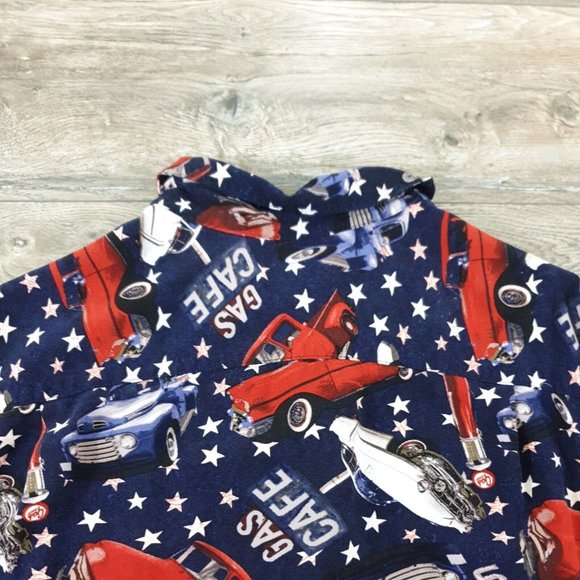 George 3XL 54-56 Mens Short Sleeve Shirt Vintage Car Patriotic Vacation Party - Picture 8 of 8